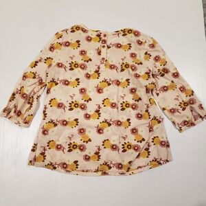 Mini Boden Flower Blouse Size Girls 6-7Y Light Pink